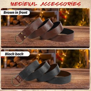Medieval Leather Belt Arm Bracers Fanny Pack Pouch Costume Accessory Brown 14 Years Up - Product Image 3