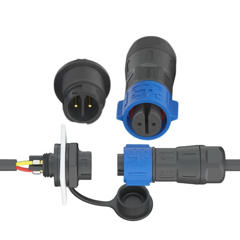 Светодиодное освещение серии K15, самоблокирующийся винтовой Тип ip67, наружный 2-контактный разъем, водонепроницаемый кабель питания