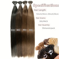 50g Cheveux Humains Vierges Remy Authentiques Modèle BBF, Colle à Cheveux en Bâton Réutilisable, Double Tissage Discret pour Extensions de Cheveux Sans Couture