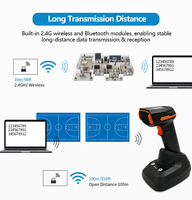 HC-882BTP Escáner de Código de Barras Industrial 2D de 1.3MP, Lector de Códigos QR Inalámbrico USB Bt, Lector Portátil para Logística de Almacén