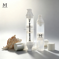 Flacon Airless Double Tête PP, Pompe Pulvérisatrice et Distributeur de Lotion 2-en-1, Emballage Cosmétique Personnalisé
