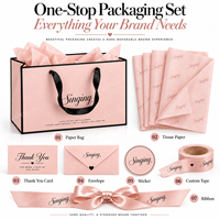 Sacs en papier de luxe personnalisés roses avec logo, poignées en ruban noir, sacs de shopping de luxe pour les boutiques de vêtements, les cosmétiques et les marques de cadeaux