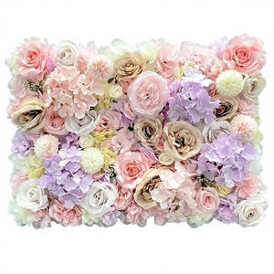 Artificial Silk Flower Wall Wedding <strong>Backgrounds</strong> Event Decorations Photography Props Mall Window Displays Hydrangeas Roses Green - Product Image 1