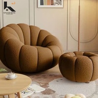 Komprimiertes Sofa, 1-Sitzer Einzelsofa mit Hocker Hochelastischer Schwamm, Ideal für Wohnzimmer, Schlafzimmer oder Gemütliche Räume