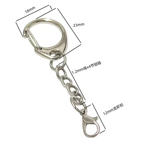Llavero de acero inoxidable con mosquetón, anillo plano redondo, llaveros metálicos resistentes para accesorios de bricolaje - Product Image 3