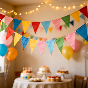 Wholesale 100% Polyester Multicolor <b>String</b> Flag Birthday Party Grand Opening Christmas Decor Bunting Pennant - Product Image 1