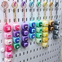 Factory Wholesale Alphabet Keyboard Fidget Toy Stress Relief Button Keycaps Key Chain with Bag Charm