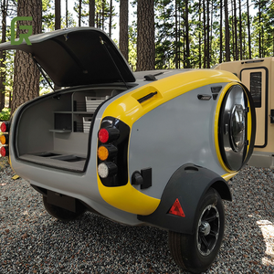 Mini remolque de viaje ligero de fibra de vidrio en forma de lágrima portátil y móvil para acampar al aire libre - Product Image 1