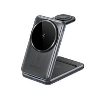 Station de charge rapide magnétique sans fil 3-en-1 OTP, base pliable ignifuge pour ordinateur portable, écouteurs et montres