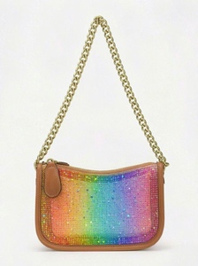 Sac à main en nylon pour femme avec fermeture à ceinture, chaîne bandoulière dorée, spacieux, idéal comme sac cadeau, prix de gros, réduction sur les achats en gros, commande OEM, moderne - Product Image 3