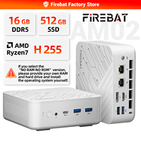 Mini PC professionnel Firebat AM02 avec livraison gratuite aux États-Unis, processeur R7 H255, 16 Go de RAM LPDDR5, 512 Go de stockage, WiFi 6, BT 5.2, 8 cœurs, idéal pour le bureau