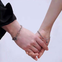 Bracelet et Jonc Magnétiques Cœur Romantique en Acier Inoxydable 316L pour Couples - Vente en Gros