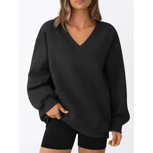 2025 automne mode FOXA fermeture éclair conception surdimensionné col en V à capuche pour femmes reine femmes adolescentes XS coupe ample tenues d'hiver - Product Image 2