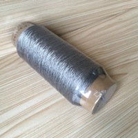Pure Metal Yarn Metallized Thread Thermal Resistant Good Conductivity 100% Stainless Steel Spun Yarn 11S/2 for Weaving