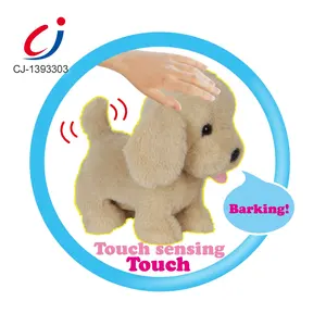 Juguetes de peluche eléctrico para niños, juguete para cachorros con correa trasera, control de perros