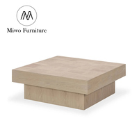 Table basse moderne en chêne massif avec plateau en parquet, table rectangulaire pour salon, table à thé en bois pour la maison et l'hôtel