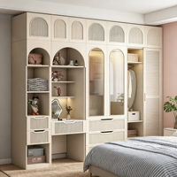 Armoire Moderne pour Enfants en Bois Massif Écologique, Penderie Autoportante Grande Capacité, Meuble de Rangement Domestique avec Portes Shaker, Rangement Personnalisé