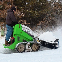 DRT-480 Mini Gasoline Track Loader yang telah ditingkatkan, Compact Mini Skid Steer Loader dengan Ban dan Trek yang Dapat Ditukar, serta Pembersih Jalan.