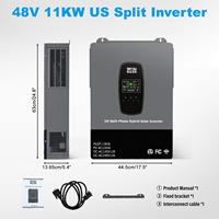 Inversor Híbrido DATOUBOSS US de Fase Dividida de 12KW 48V MPPT 90-450VDC, Inversor de 120V 240V para Uso Doméstico con Función Paralela