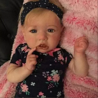 Poupée Reborn de 22 pouces, en résine haute qualité, poupée d'exportation transfrontalière, bébé réaliste, tenue de Noël, jouet mignon pour bébé