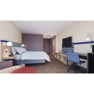 Garner Hotels Table de chevet d'hôtel moderne en MDF avec ports de chargement USB (taille personnalisée disponible) Cadre de lit d'hôtel en bois massif - Product Image 2