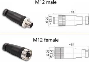 מחבר עגול קוד תעשייתי m12 5pin מחבר חיישן מחבר ip67 מתאם - Product Image 5