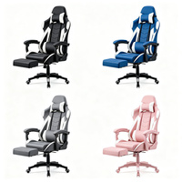 Chaise de jeu ergonomique en cuir PU avec accoudoirs 4D, repose-pieds, dossier inclinable, chaise d'ordinateur pour la maison et le bureau