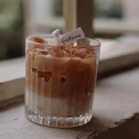 Vela Aromática con Aroma a Café y Postre en Vaso de Vidrio, Aroma a Caramelo y Mocha, Decoración de Café Hecha a Mano, Mezcla de Aromas, Etiqueta Privada Personalizada OEM