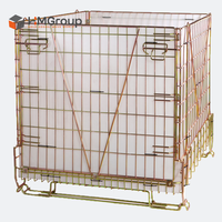 Cage en treillis métallique pliable, empilable et repliable en PET pour chariot élévateur industriel, pour le stockage
