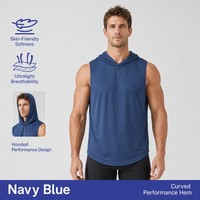 Débardeur à capuche sans manches personnalisé de haute qualité, style logo, séchage rapide, respirant, pour la gym, la course, vêtements de sport OEM ODM
