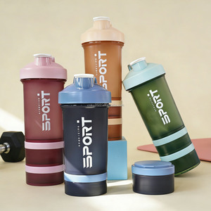 Botella Mezcladora de Proteínas 3 en 1 Personalizada con Logotipo para Gimnasio, Deportes y Aire Libre, con Caja de Almacenamiento para Pastillas y Polvo - Product Image 1