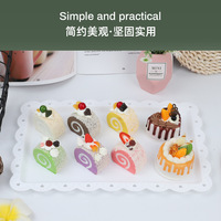 Assiette plate rectangulaire en plastique - Design minimaliste moderne pour usage hôtelier, idéale pour les fruits, desserts, collations et pâtisseries