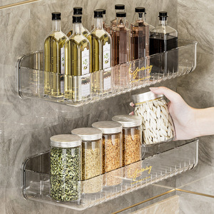 Wall Mounted <b>Kitchen</b> <b>Storage</b> <b>Rack</b> Transparent Large Capacity <b>For</b> Seasonings And Condiments - Product Image 1