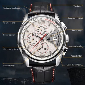 นาฬิกา PAGANI DESIGN รุ่น PD-3306 นาฬิกาสปอร์ตผู้ชายมัลติฟังก์ชั่นกันน้ำ นาฬิกาโครโนกราฟ สายหนัง ควอตซ์ Relogio Masculino - Product Image 5