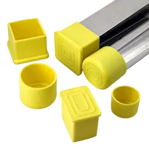 Yellow PVC soft rubber jacket square tube round tube table and chair legs anti-slip silent protective cover