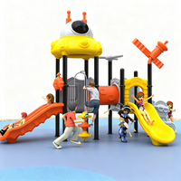 Equipo de Juegos Infantiles para Exteriores con Temática de Robots, con Tobogán de Plástico y Escaleras, para Jardín de Infancia y Uso Comercial en Parques Públicos