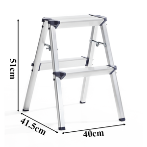 Tabouret pliant en aluminium double face avec pédale antidérapante, échelle pliable à 2 marches pour pique-nique, camping et pêche, sécurité améliorée - Product Image 4