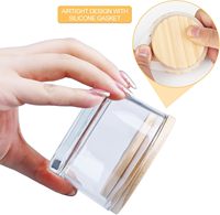 120ml 4oz Stoples Lilin Kaca Tipe Silinder Dengan Tutup Kayu untuk Pembuatan Lilin