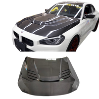Capot en fibre de carbone sèche de style V pour BMW G42 Série 2 G87 M2, pièces de kit carrosserie extérieur
