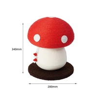 Griffoir pour chat en forme de champignon rouge, avec corde en sisal, tissu en peluche et panneau de densité, arbre à chat sur pied pour chats d'intérieur, fournitures pour animaux de compagnie