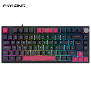 Skyloong GK75 Keyboard permainan mekanik, papan ketik bluetooth nirkabel 2.4GHz RGB Backlist 3 Mode untuk Skyloong