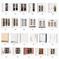 Meuble à chaussures de luxe moderne en acier avec portes vitrées, grande capacité, pour salon, meuble de rangement autoportant