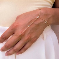 Bracelet chaîne de main minimaliste réglable en argent sterling 925 plaqué or 18 carats/rhodium FUAMAY, bijou bohème tendance pour l'été, cadeau
