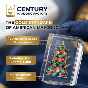 Juego de Mahjong Americano Premium de 160 Fichas, Diseño Lucky Line Plum, Fichas de Acrílico de Lujo con Reverso de Hoja de Ginkgo Dorada - Product Image 6