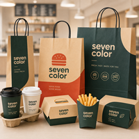 Sacs en papier kraft jetables et recyclables avec poignées pour la restauration et la restauration rapide