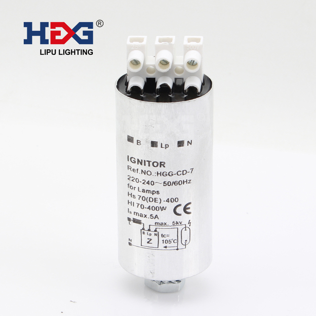 Electric Ignitor HGG-CD-7 ODM for High Pressure Sodium Lamp 70-400W 2-4s Start Time 800-1200V 150lm/W 1-Year Warranty