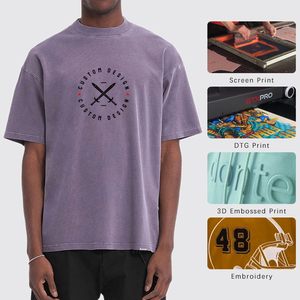 Oem nặng 100% cotton T-Shirts cho nam giới sang trọng đồng bằng rắn mô hình tùy chỉnh in logo miễn phí vận chuyển giá rẻ dệt kim trống - Product Image 6