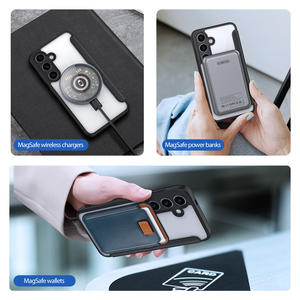 Card pack magnetic <b>phone</b> case suitable for Samsung S24 Plus/S25 Plus <b>phone</b> case with bracket, business flip cover leather case - Product Image 4