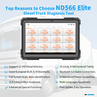 Nuevo Escáner de Diagnóstico Completo para Camiones Pesados Humzor NexzDAS ND566 E Lite 2022, para Vehículos Diésel de 12-24V, Herramientas OBD2