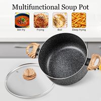Marmites de cuisine en aluminium antiadhésives effet granit avec couvercle – Vente en gros